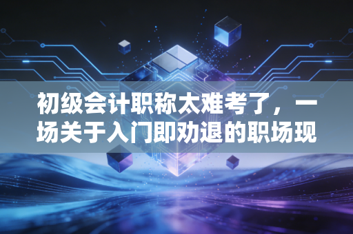 初级会计职称太难考了，一场关于入门即劝退的职场现实大考