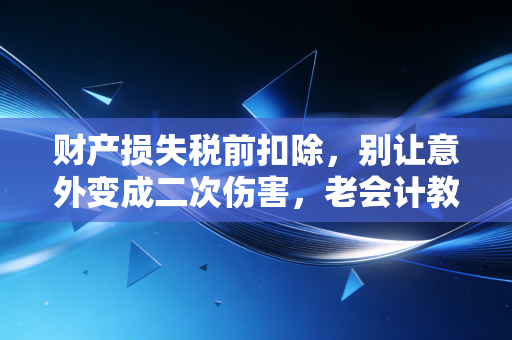 财产损失税前扣除，别让意外变成二次伤害，老会计教你如何止损