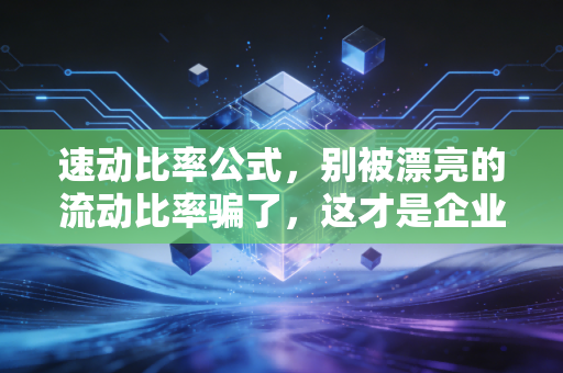 速动比率公式，别被漂亮的流动比率骗了，这才是企业真实的救命钱