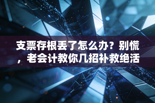 支票存根丢了怎么办？别慌，老会计教你几招补救绝活