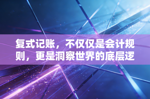 复式记账，不仅仅是会计规则，更是洞察世界的底层逻辑