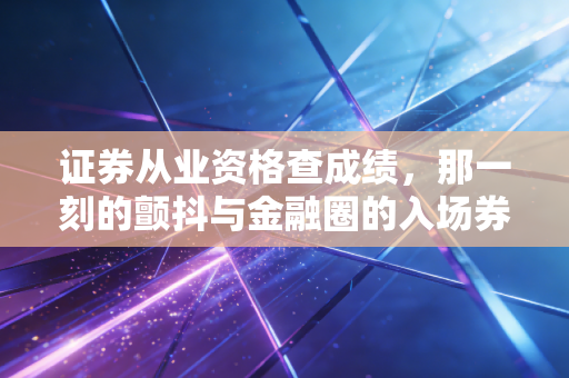 证券从业资格查成绩,那一刻的颤抖与金融圈的入场券