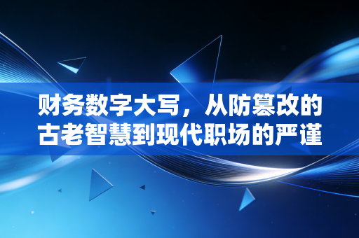 财务数字大写，从防篡改的古老智慧到现代职场的严谨修行