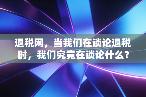 退税网，当我们在谈论退税时，我们究竟在谈论什么？——一位注册会计师眼中的个税江湖