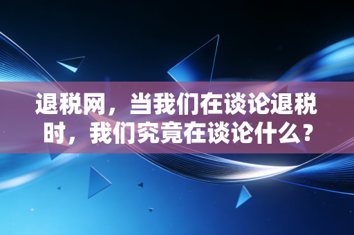 退税网，当我们在谈论退税时，我们究竟在谈论什么？——一位注册会计师眼中的个税江湖