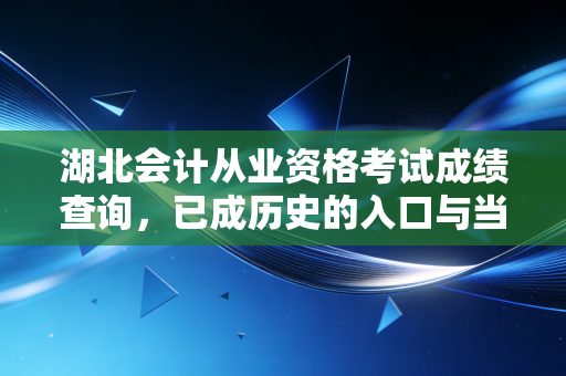 湖北会计从业资格考试成绩查询,已成历史的入口与当下会计人的查分情结
