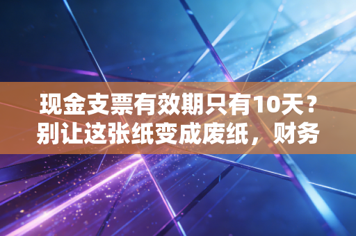 现金支票有效期只有10天？别让这张纸变成废纸，财务人必看指南
