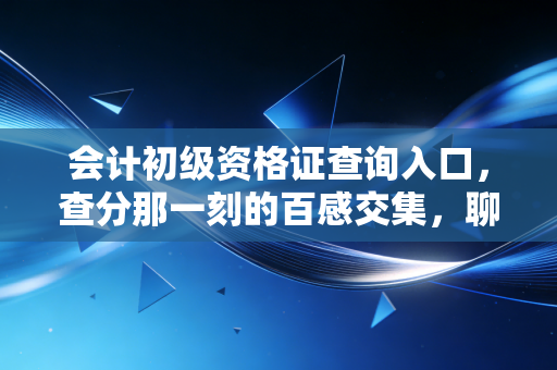 会计初级资格证查询入口，查分那一刻的百感交集，聊聊这张证书的真实分量