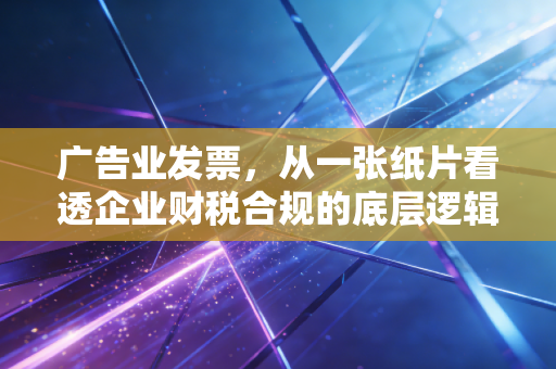 广告业发票，从一张纸片看透企业财税合规的底层逻辑
