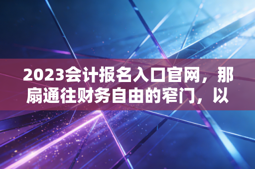 2023会计报名入口官网,那扇通往财务自由的窄门,以及我们为何要挤破头