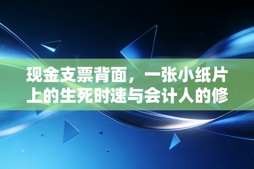现金支票背面，一张小纸片上的生死时速与会计人的修行