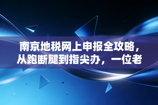 南京地税网上申报全攻略，从跑断腿到指尖办，一位老会计的掏心窝子话