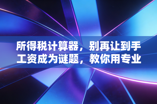 所得税计算器，别再让到手工资成为谜题，教你用专业眼光看个税