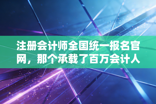 注册会计师全国统一报名官网，那个承载了百万会计人梦想与焦虑的入口