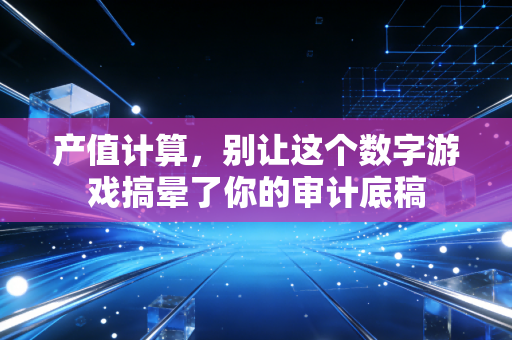 产值计算，别让这个数字游戏搞晕了你的审计底稿