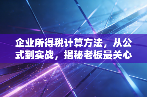 企业所得税计算方法，从公式到实战，揭秘老板最关心的那些税务金矿与深坑