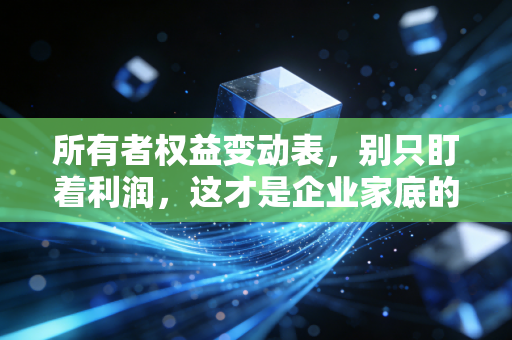 所有者权益变动表,别只盯着利润,这才是企业家底的真相