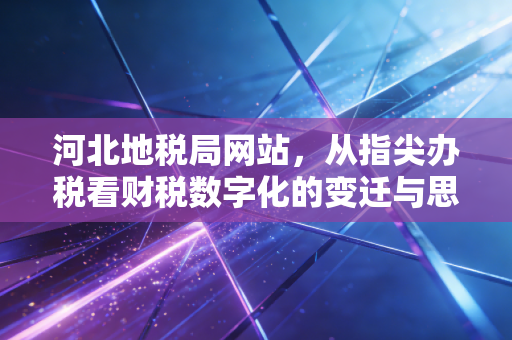 河北地税局网站，从指尖办税看财税数字化的变迁与思考