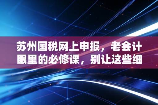 苏州国税网上申报，老会计眼里的必修课，别让这些细节拖了后腿