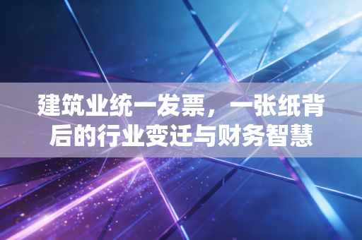 建筑业统一发票，一张纸背后的行业变迁与财务智慧
