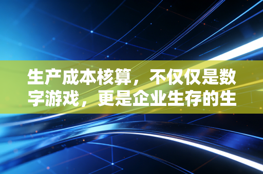 生产成本核算，不仅仅是数字游戏，更是企业生存的生死线