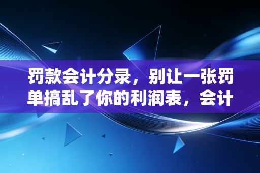罚款会计分录，别让一张罚单搞乱了你的利润表，会计人必须懂的账务与避坑指南