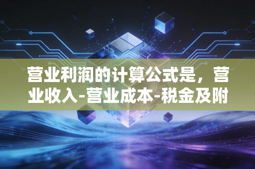 营业利润的计算公式是，营业收入-营业成本-税金及附加-销售费用-管理费用-研发费用-财务费用+其他收益+投资收益+净敞口套期收益+公允价值变动收益+信用减值损失+资产减值损失+资产处置收益