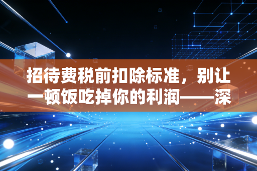 招待费税前扣除标准，别让一顿饭吃掉你的利润——深度解析与实务避坑指南