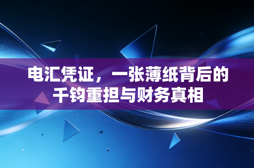 电汇凭证,一张薄纸背后的千钧重担与财务真相