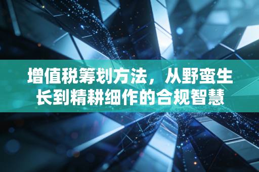 增值税筹划方法,从野蛮生长到精耕细作的合规智慧