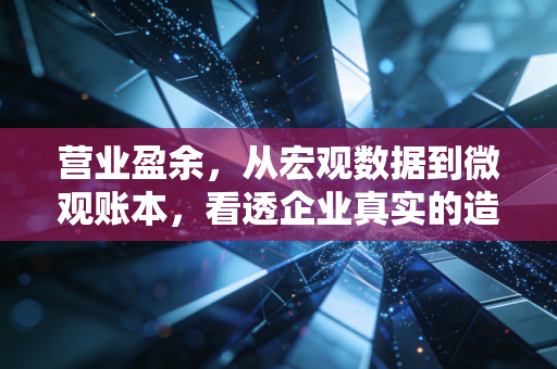 营业盈余,从宏观数据到微观账本,看透企业真实的造血能力