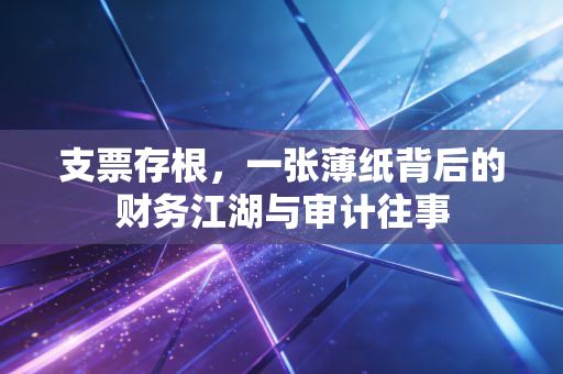 支票存根，一张薄纸背后的财务江湖与审计往事