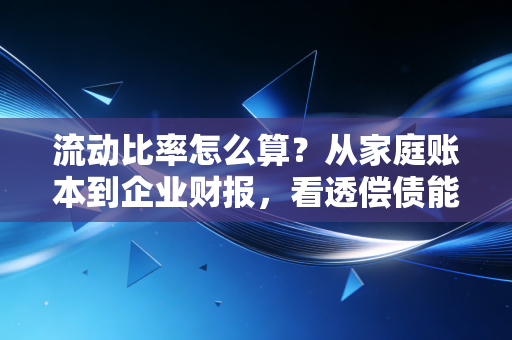 流动比率怎么算?从家庭账本到企业财报,看透偿债能力的真面目