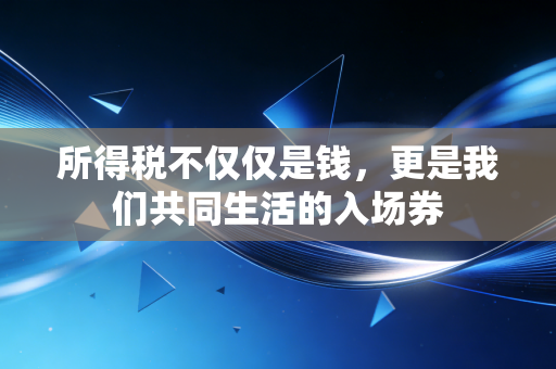 所得税不仅仅是钱，更是我们共同生活的入场券