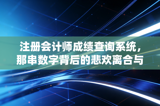 注册会计师成绩查询系统,那串数字背后的悲欢离合与职业救赎