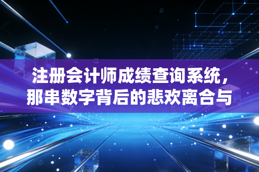 注册会计师成绩查询系统，那串数字背后的悲欢离合与职业救赎