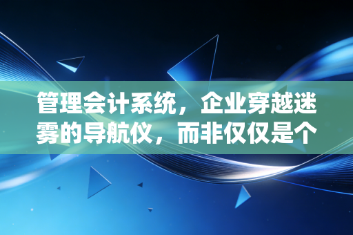 管理会计系统，企业穿越迷雾的导航仪，而非仅仅是个记账本