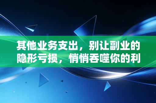 其他业务支出，别让副业的隐形亏损，悄悄吞噬你的利润