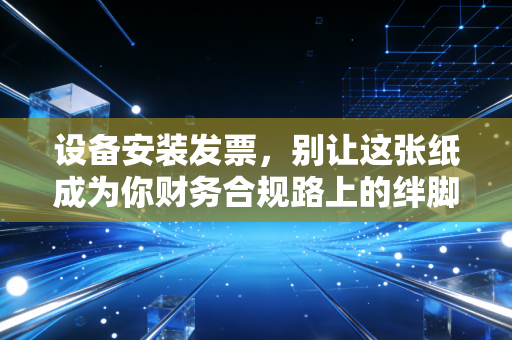 设备安装发票，别让这张纸成为你财务合规路上的绊脚石