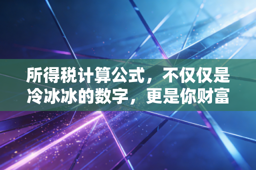 所得税计算公式,不仅仅是冷冰冰的数字,更是你财富生活的指南针