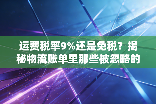 运费税率9%还是免税?揭秘物流账单里那些被忽略的隐形利润