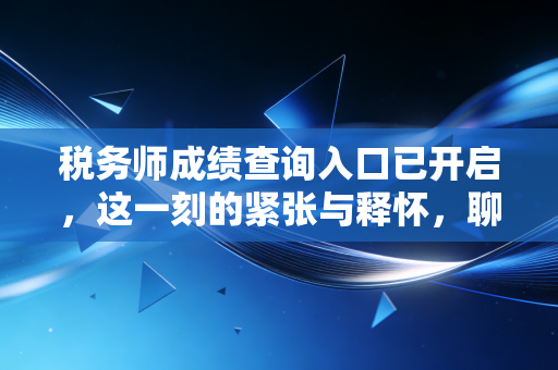 税务师成绩查询入口已开启,这一刻的紧张与释怀,聊聊税务师证书的含金量与职业进阶