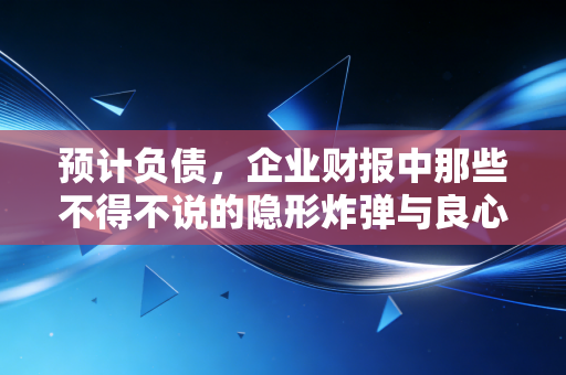 预计负债,企业财报中那些不得不说的隐形炸弹与良心账