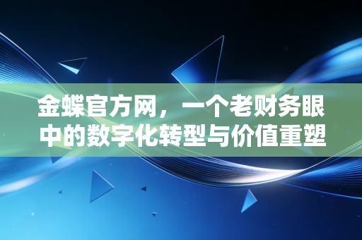 金蝶官方网，一个老财务眼中的数字化转型与价值重塑