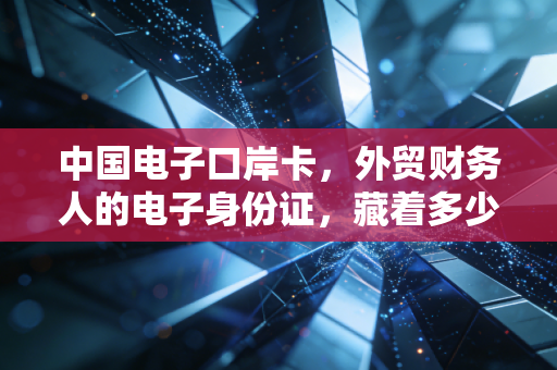 中国电子口岸卡,外贸财务人的电子身份证,藏着多少爱恨情仇?