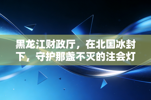 黑龙江财政厅,在北国冰封下,守护那盏不灭的注会灯火