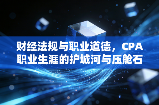 财经法规与职业道德,CPA职业生涯的护城河与压舱石