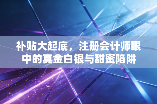 补贴大起底，注册会计师眼中的真金白银与甜蜜陷阱