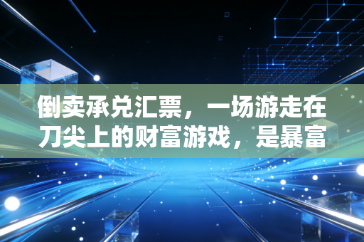 倒卖承兑汇票，一场游走在刀尖上的财富游戏，是暴富捷径还是深渊入口？