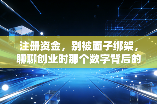 注册资金,别被面子绑架,聊聊创业时那个数字背后的生死局
